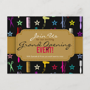 Chic Hues Multicolor Hair Salon Grand Opening Postkarte