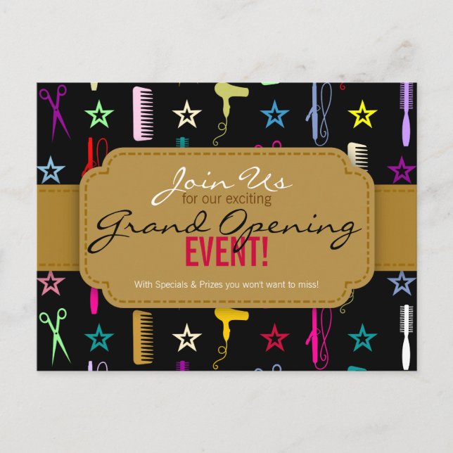 Chic Hues Multicolor Salon Grand Opening Postkarte (Vorderseite)