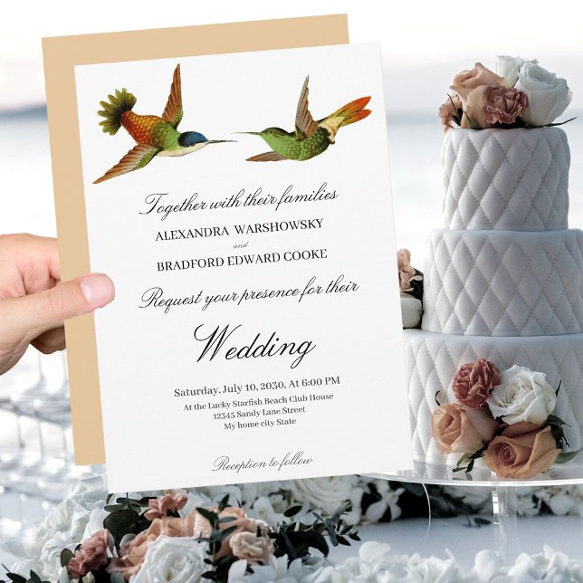 Chic Hummingbird Hochzeit Einladung Bush Pink (Von Creator hochgeladen)