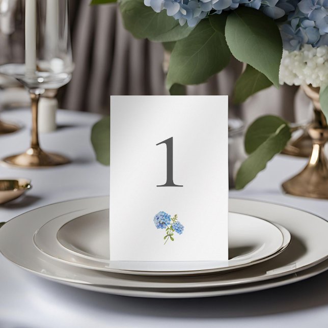Chic Hydrangea Tischnummer Hochzeitkarte (Von Creator hochgeladen)