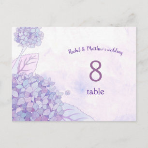 Chic Hydrangeas Wedding Tischnummer Card