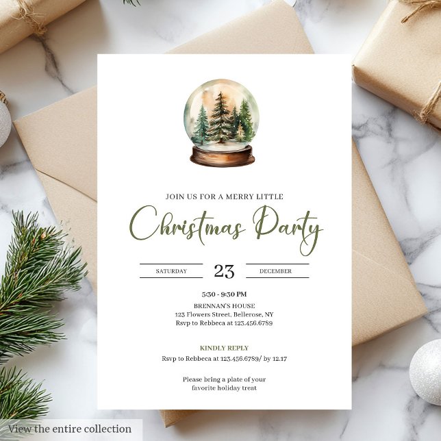 Chic Hygge Scandinavian Moss Green Beige Christmas Einladung (Chic Hygge Scandinavian Moss Green Beige Christmas Invitation)