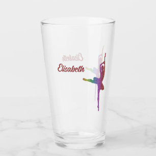Chic "I Liebe Ballet" Silhouette Ballerina Glass Glas