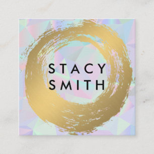 Chic Imitate Gold Brushed   Geometrischer Hintergr Quadratische Visitenkarte