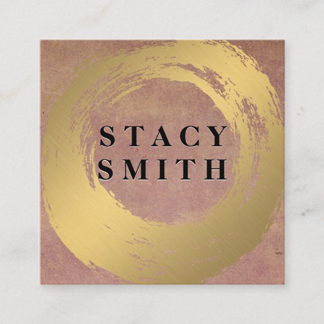 Chic Imitate Gold Brushed | Hintergrundinformation Quadratische Visitenkarte (Vorderseite)