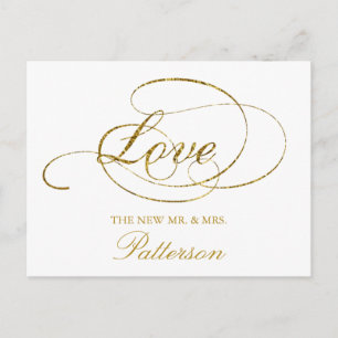Chic Imitate Gold Foil Hochzeit Vielen Dank Templa Postkarte