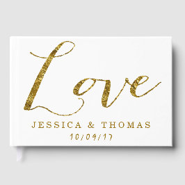 Chic Imitate Gold Foil Liebe Custom Wedding Liebe Gästebuch