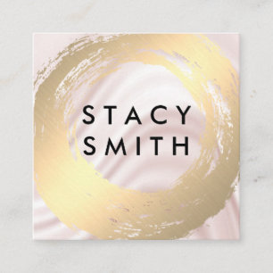 Chic Imitate Gold gebürstete Seidenraupen Quadratische Visitenkarte