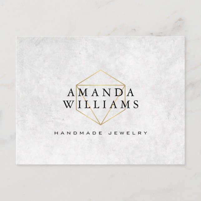 Chic Imitate Gold Gemstone Schmuck Designer Postca Postkarte (Vorderseite)