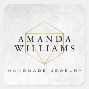 Chic Imitate Gold Gemstone Schmuck Designer Sticke Quadratischer Aufkleber