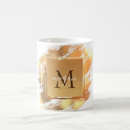 Chic Imitate Gold Glam Brushstroke Mit Monogramm Kaffeetasse