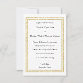 Chic Imitate Gold Glittered Trim - 3x5 Hochzeit Ei Einladung