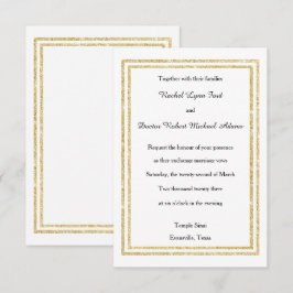 Chic Imitate Gold Glittered Trim - 3x5 Hochzeit Ei Einladung