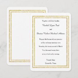 Chic Imitate Gold Glittered Trim - 3x5 Hochzeit Ei Einladung