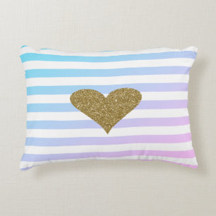 Chic Imitate Gold Glitterie Herz Ombre Streifen Dekokissen