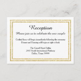 Chic Imitate Gold Glitzer Trim-Empfang Invition Begleitkarte