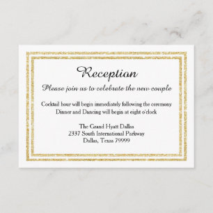 Chic Imitate Gold Glitzer Trim-Empfang Invition Begleitkarte
