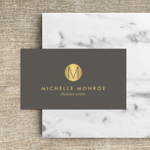 Chic Imitate Gold Minimalistisch Monogram Business Visitenkarte