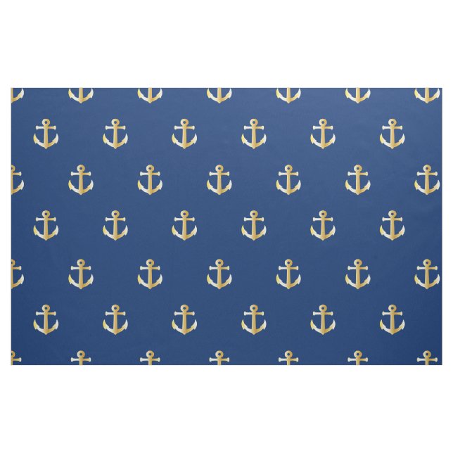 Chic Imitate Gold Nautical Anchors-Muster Stoff (Fat Quarter (45,7 x 55,9 cm))