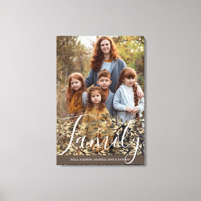 Chic Imitate Golden Glitzer Foliage Volles Foto Leinwanddruck (Vorderseite)