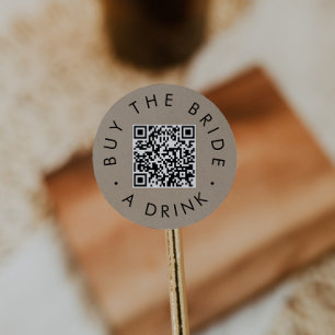 Chic Imitate Kraft kaufen Brie A Drink QR Code Cir Runder Aufkleber