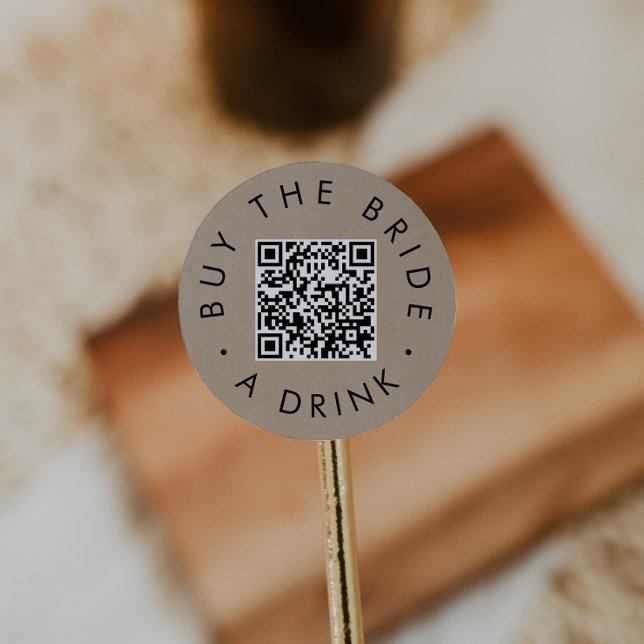 Chic Imitate Kraft kaufen Brie A Drink QR Code Cir Runder Aufkleber (Von Creator hochgeladen)