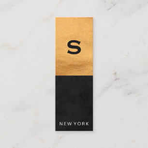 Chic Imitate Leather und Sleek Black Mini Visitenkarte