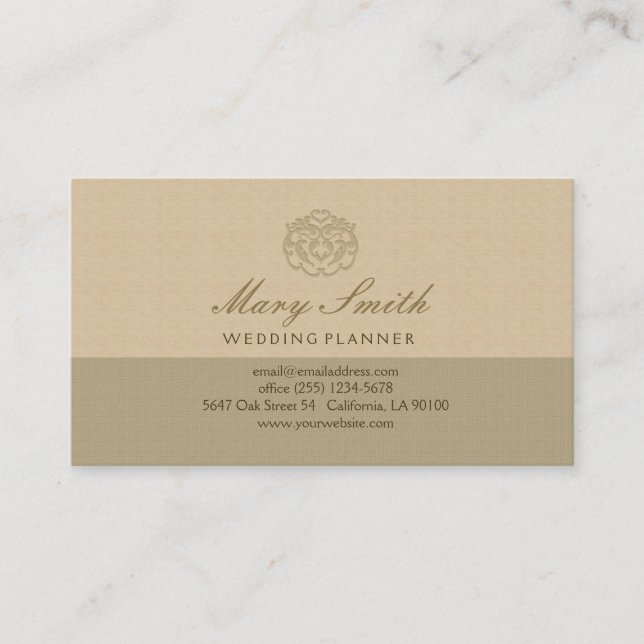 Chic Imitate Linen Emboss Business Card Visitenkarte (Vorderseite)