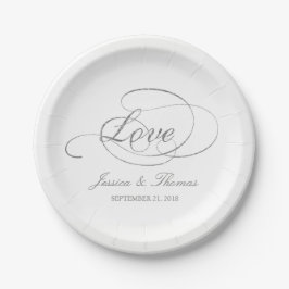 Chic Imitate Silver Foil Wedding Template Pappteller