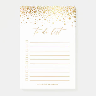 Chic Imitats Gold Foil Confetti Dots Personalisier Post-it Klebezettel