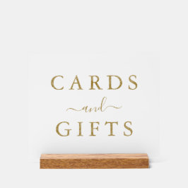 Chic Imitats Gold Foil Hochzeitskarten & Geschenke Acrylschild