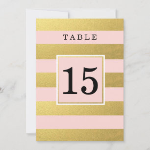 CHIC IMITATS GOLD FOIL Pink TISCHNUMMER CARDS