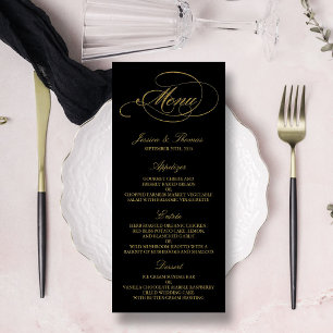 Chic Imitats Gold Foil Wedding Menu Template Werbekarte