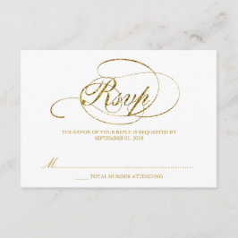 Chic Imitats Gold Foil Wedding RSVP Vorlage