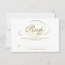 Chic Imitats Gold Foil Wedding RSVP Vorlage