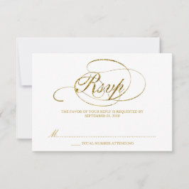Chic Imitats Gold Foil Wedding RSVP Vorlage
