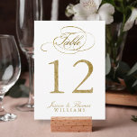 Chic Imitats Gold Foil Wedding Tischnummer Cards<br><div class="desc">Chic Imitate Gold Foil Hochzeitskarten Tischnummer.</div>