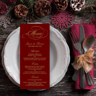 Chic Imitats Gold Foil Weihnachtsmenü Vorlage Werbekarte