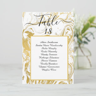 Chic Imitats Gold Marmor Tischnummer Seating Chart