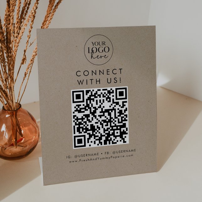 Chic Imitats Kraft Logo Verbindung mit Social Medi Sockelschild (Von Creator hochgeladen)