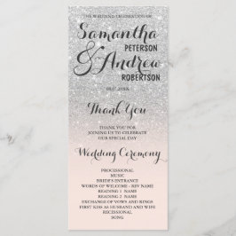 Chic Imitats Silber Glitzer ombre Wedding Programm