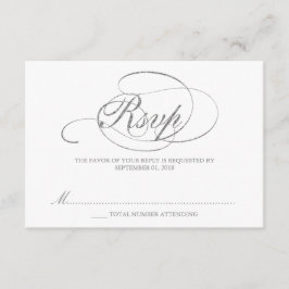 Chic Imitats Silver Foil Wedding RSVP Template