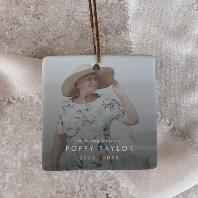 Chic in Love Memory Mama Memorial Foto Overlay Keramikornament (Von Creator hochgeladen)