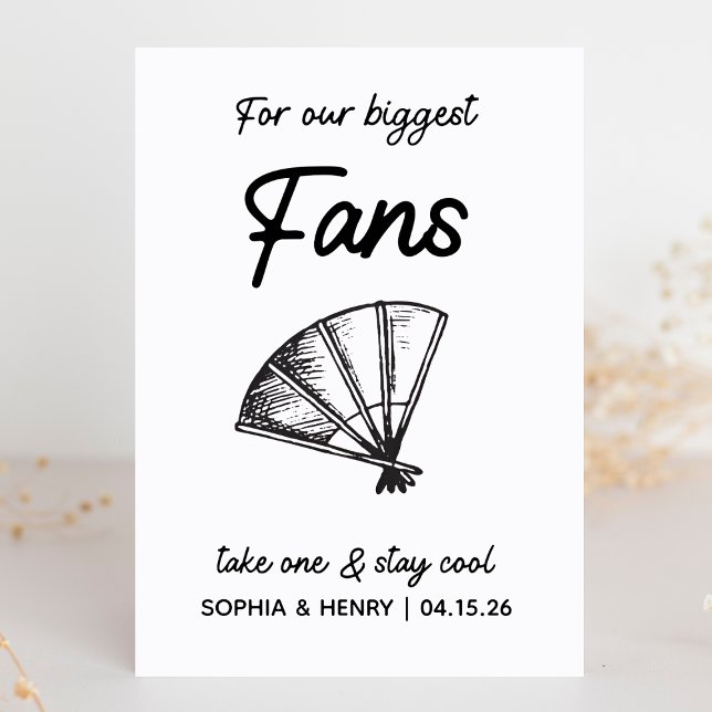 Chic individuell für unsere Fans Gastgeschenk Hoch (Customize this elegant wedding favor sign to match your big day—perfect for your biggest fans!)