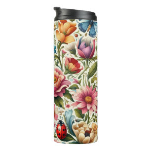 Chic individuelle Name Blume, Ladybug, Schmetterli Thermosbecher