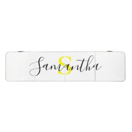 Chic Individuelle Name Calligrafy Gold Monogram Wh Beer Pong Tisch