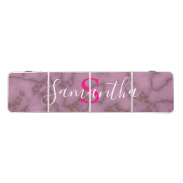 Chic Individuelle Name Pink Monogram Gold Pink Mar Beer Pong Tisch