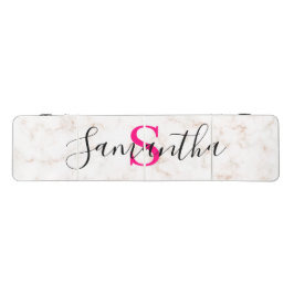 Chic Individuelle Name Rosa Monogramm weißer Marmo Beer Pong Tisch