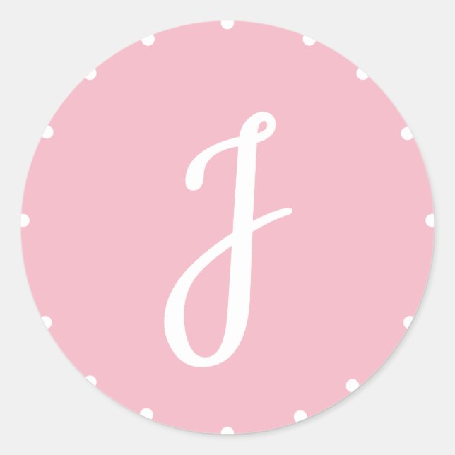 Chic Initial Light Pink Stickers (Vorderseite)