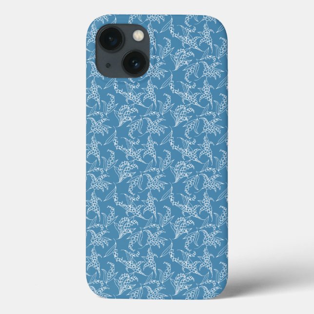 Chic iPad Case, White Lilies of the Valley: Blau Case-Mate iPhone Hülle (Rückseite)